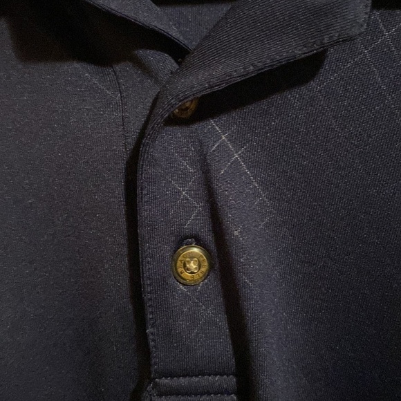 PEBBLE Beach navy diamond pattern performance golf polo - Picture 6 of 6